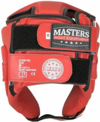 Sport Masters Adult Open Face Boxing Headgear Synthetic Leather Red