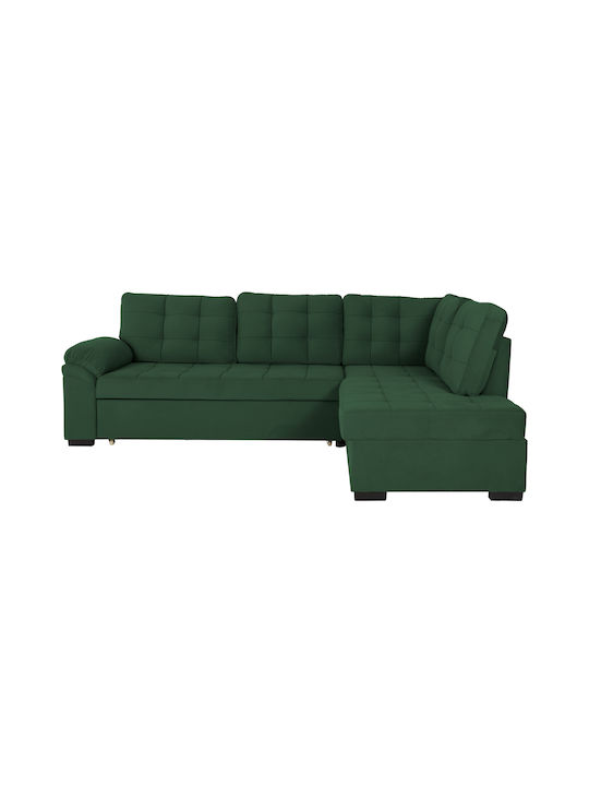 Jade Colțar Canapea Pat Cu Colțul Din Dreapta Catifea Chiparos 250x180x88cm
