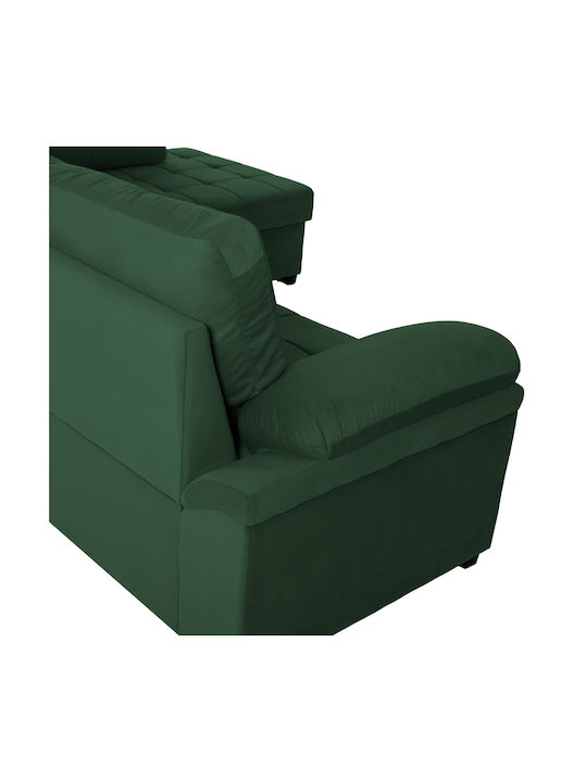 Jade Colțar Canapea Pat Cu Colțul Din Dreapta Catifea Chiparos 250x180x88cm