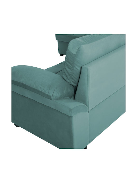 Jade Corner Couch Bed with Left Corner Velvet Green 250x180x88 cm
