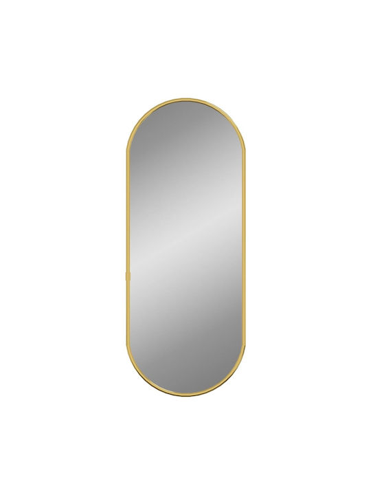 vidaXL Wall Mirror Oval with Gold Glass Frame 20x50cm 1pcs