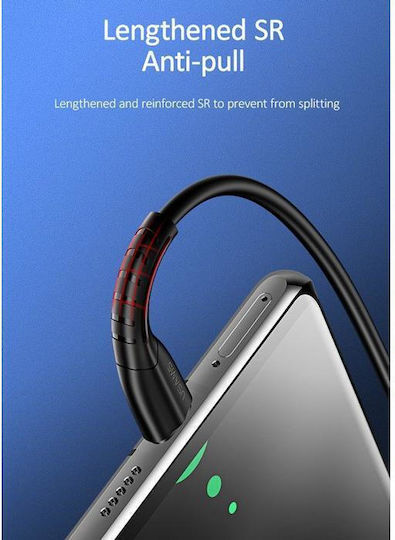 Usams U35 USB 2.0 Cable USB-C Male to USB-A 10W Black 1m
