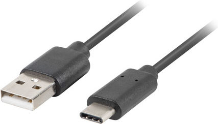 Lanberg QC 3.0 USB 2.0 Cable USB-C Male - USB-A Black 1m