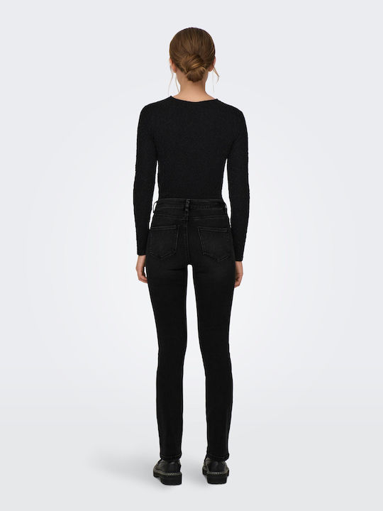 Dama Tesatura Pantaloni cu Croială Slim Negru