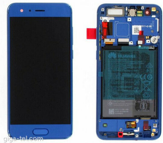 Huawei Οθόνη με Μηχανισμό Αφής και Πλαίσιο για Honor 9 (Μπλε)