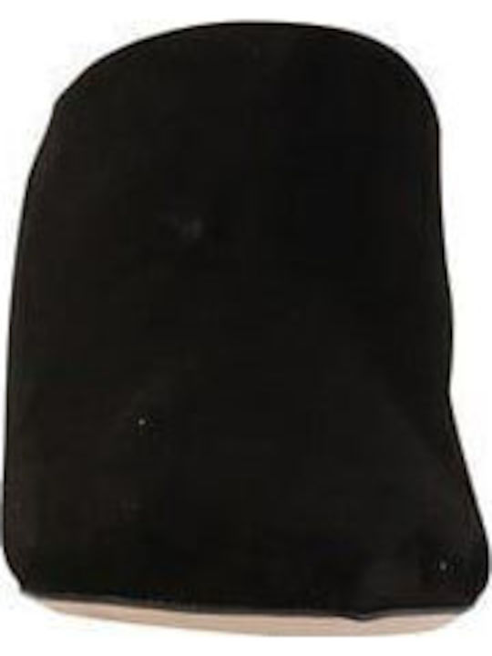 Suede Mules with Chunky Low Heel in Black Color