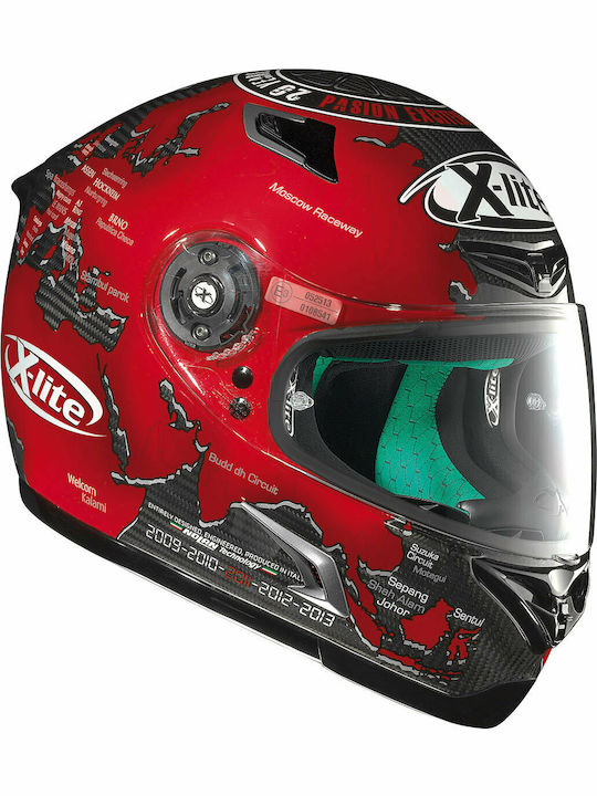 X-Lite X-802RR Ultra Carbon Shiny Mesh Carbon Red Κράνος Μηχανής Full Face ECE 22.06 1350gr