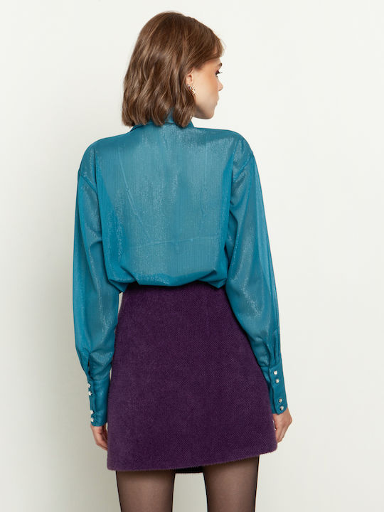 Women's Long Sleeve Shirt Blue