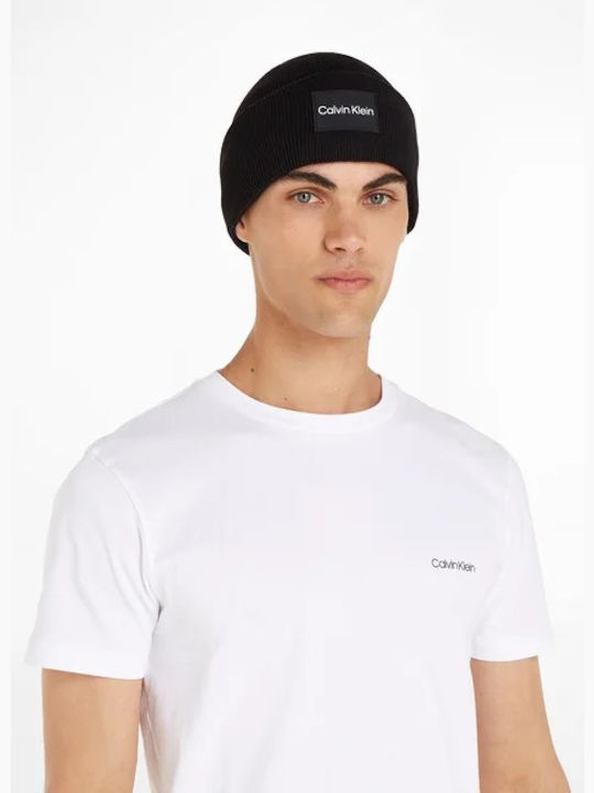 Beanie Ανδρικός Σκούφος με Rib Πλέξη σε Μαύρο χρώμα
