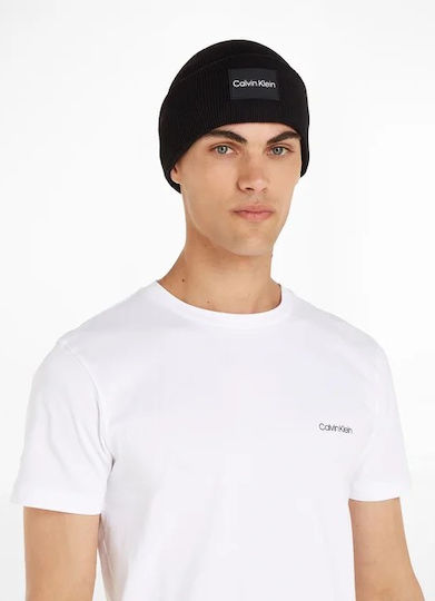 Beanie Ανδρικός Σκούφος με Rib Πλέξη σε Μαύρο χρώμα