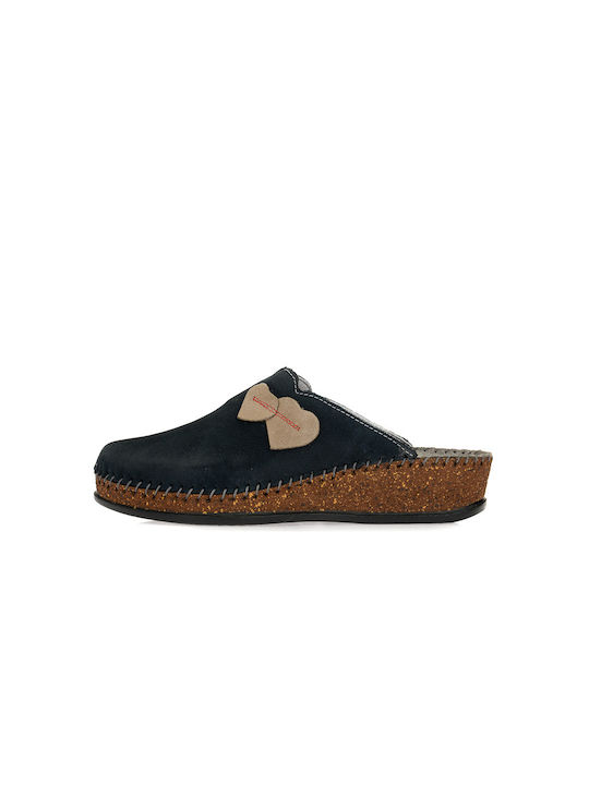 Anatomical Leather Women's Slippers Blue