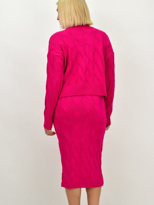 Set with Maxi Skirt Polka Dot Fuchsia