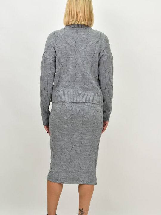 Set mit Maxi Rock Polka Dot Gray