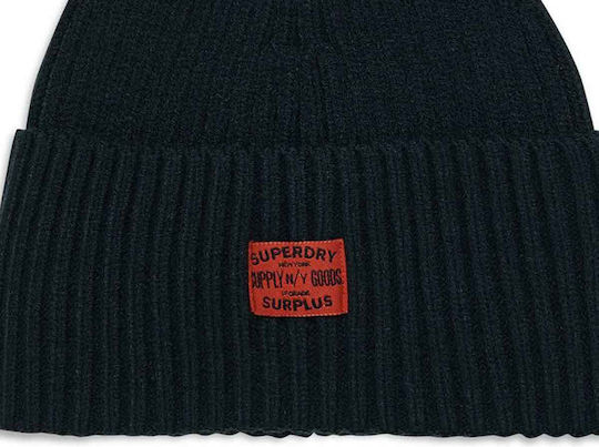 Beanie Unisex Σκούφος Πλεκτός σε Μαύρο χρώμα