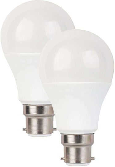 Diolamp LED Bulbs 7W 108mm for Socket B22 and Shape A60 Cool White 590lm 2pcs