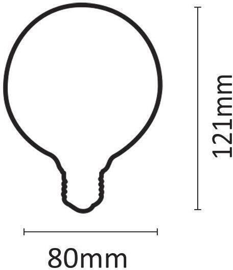 Inlight LED Bulb 8W 170mm for Socket E27 and Shape G80 Warm White 800lm Dimmable