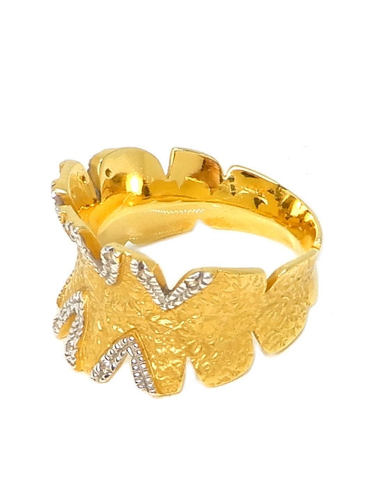 Polytimo Damen Ring mit Zirkonia aus Weißgold 14K