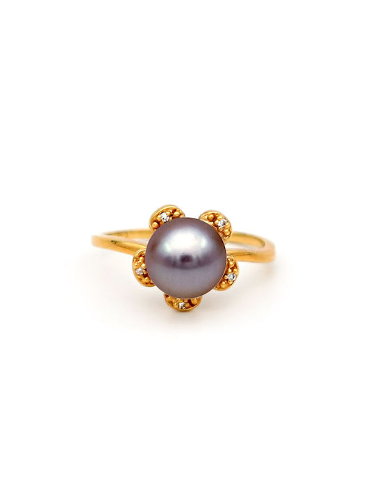 Margaritari Women's Ring with Pearls from Gold 18K