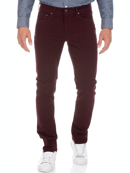 511 Ανδρικό Παντελόνι Τζιν με Slim Straight Εφαρμογή Wine
