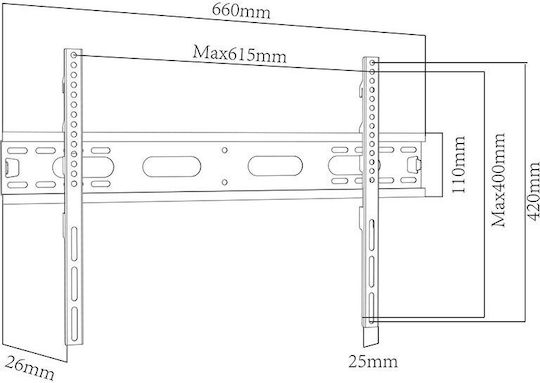 Blow DM-857 Βάση Τηλεόρασης Τοίχου έως 65" και 40kg