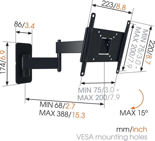 Vogel's MA2040 MA2040 Wall TV Mount with Arm up to 40" and 15kg