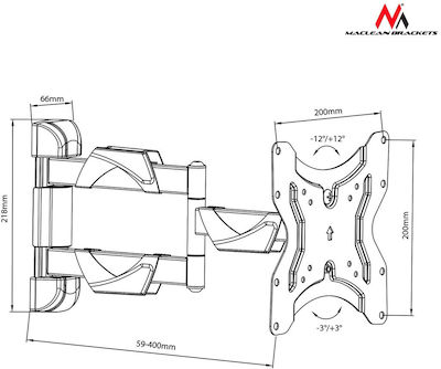 Maclean Energy MC-742 MC-742 Suport TV de perete cu braț până la 42" și 25kg