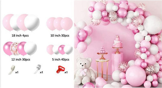 Komposition mit 104 Luftballons Latex Rosa