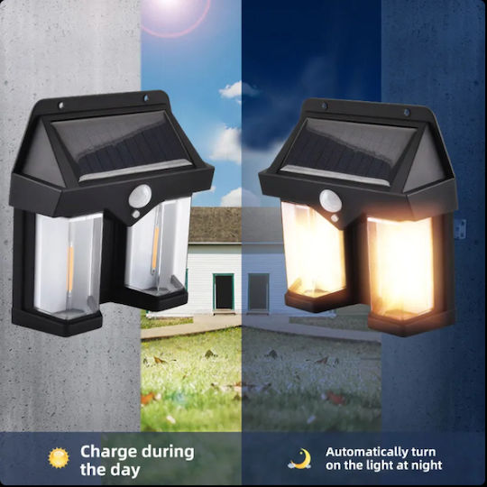 Factory Cl-228 Wall Mounted Solar Light 2W 1200lm Warm White with Motion Sensor and Photocell IP65 13.8cmx15cmx4.5cmcm