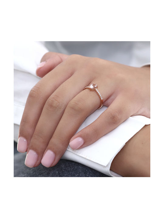 Women's Ring with Diamond from Rose Gold 18K