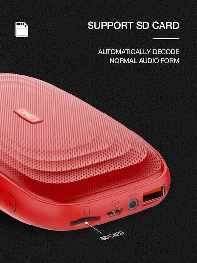 Ldnio BTS11 Bluetooth Speaker 5W with Battery Life up to 12 hours Red