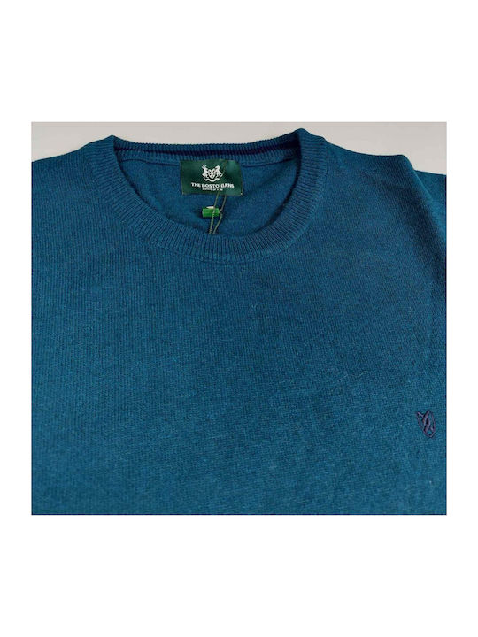 The Bostonians Herren Langarm-Pullover Petrol Blau