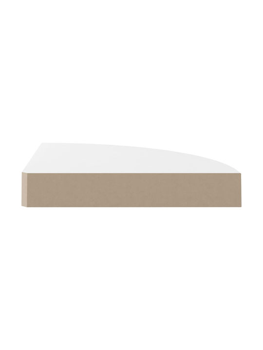 Corner Shelf Wall White Glossy 25x25x3.8cm
