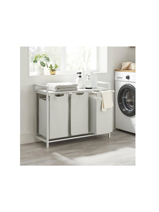 Vasagle Καλάθι Απλύτων Μεταλλικό 114lt 92.5x33x72cm Λευκό