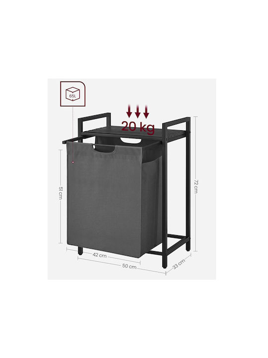 Vasagle Laundry Basket Metallic 65l 50x33x72cm Gray
