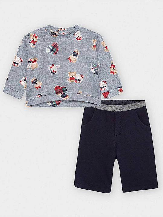 Mayoral Kids Set with Pants Winter 2pcs Gray Σετ Φούτερ με Παντελόνι