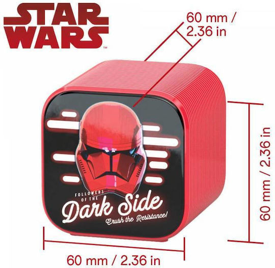 Tribe Star Wars Sith Trooper Bluetooth-Lautsprecher 3W mit Akkulaufzeit bis zu 4 Stunden Rot