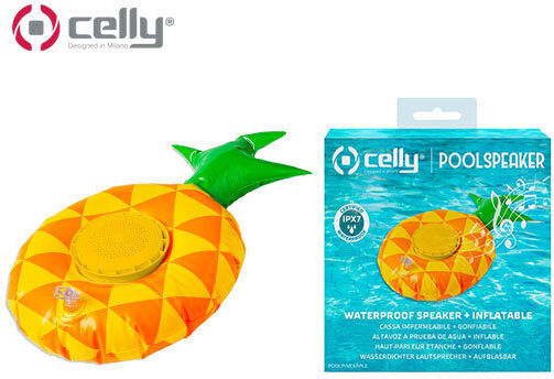Celly Pool Waterproof Bluetooth Speaker 3W with Battery Life up to 4 hours Yellow