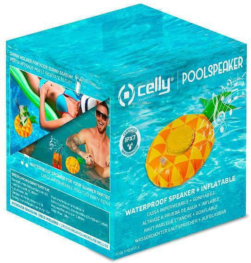 Celly Pool Waterproof Bluetooth Speaker 3W with Battery Life up to 4 hours Yellow