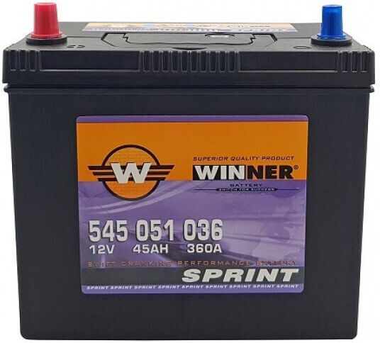 Winner Μπαταρία Αυτοκινήτου Sprint 12V με Χωρητικότητα 45Ah και CCA 360A