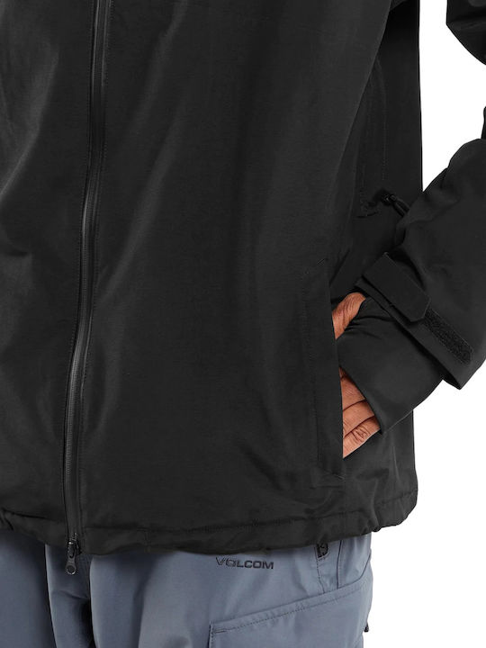 Χειμωνιάτικο Μπουφάν Hardshell Αδιάβροχο και Αντιανεμικό Μαύρο
