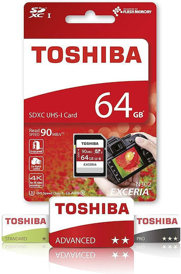 Toshiba Toshiba Exceria N302 SDXC 64GB U3 UHS-I 90MB/s Speicherkarte