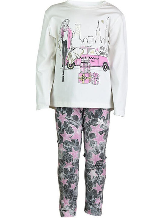 Nek Kids Wear Kids Set with Leggings Winter 2pcs White