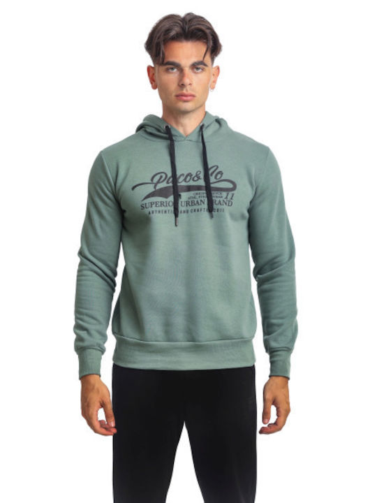 Paco & Co Herren Sweatshirt mit Kapuze Grün