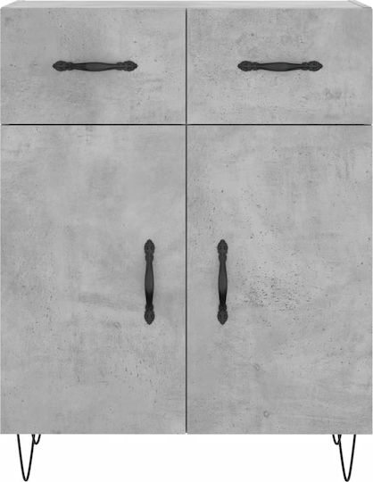Dulap De Depozitare Pentru Birou Din Lemn Gri 69.5x34x180cm