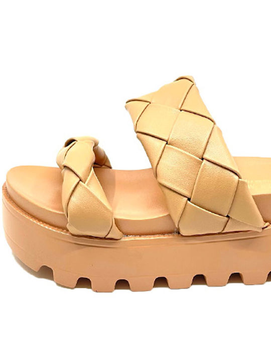 Queen Accessories Pantofi cu platformă Women's Sandals Tabac Brown