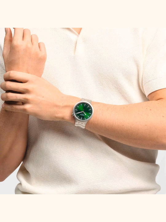 Swatch Forest Ανδρικό Ρολόι 47mm Μπαταρίας με Ασημί Μεταλλικό Μπρασελέ