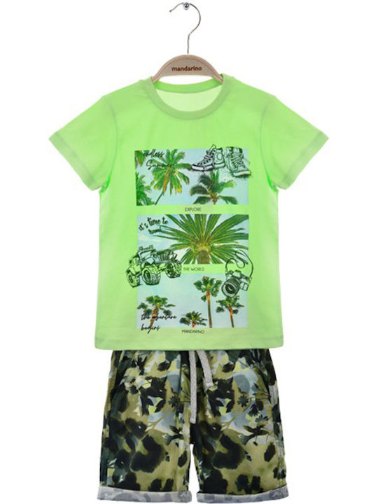 Mandarino Kids Set with Shorts Summer 2pcs Green