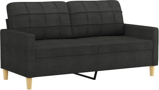 Living Room Furniture Set 3-Seater & 2-Seater & Stool Black