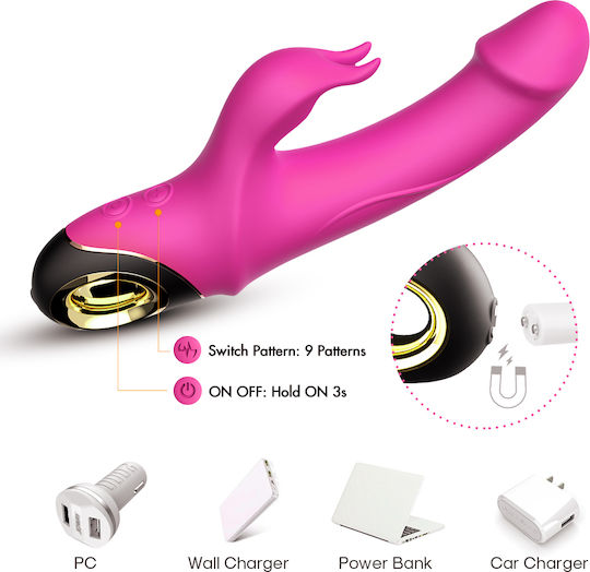 Kinksters Δονητής Rabbit 22cm Ροζ