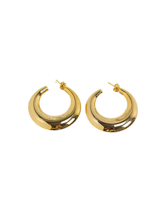 Στρογγυλά Earrings Hoops Gold Plated